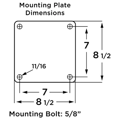 Hamilton Maxi-Duty Rigid Caster with 16" x 5" (1" Thick) DuraGlide Polyurethane (95A) on Cast Iron Center with 1 1/4" Precision Sealed Ball Bearings Hamilton