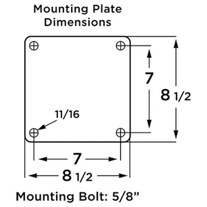 Hamilton Maxi-Duty Rigid Caster with 8" x 3" Nylast Wheel with 1 1/4" Precision Ball Bearings Hamilton