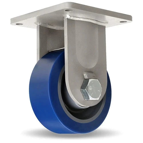 Hamilton Maxi-Duty Rigid Caster with 8" x 3" Superlast® Polyurethane (95A) on Forged Steel Wheel with 1 1/4" Precision Tapered Roller Bearings CasterHQ