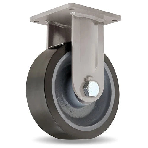 Hamilton 12" Rigid Caster for AGV - 5500 lbs Load Capacity - Maxi-Duty with DuraGlide-AGV Polyurethane (95A) on Forged Steel - 1-1/4" Sealed Precision Ball Bearing Hamilton
