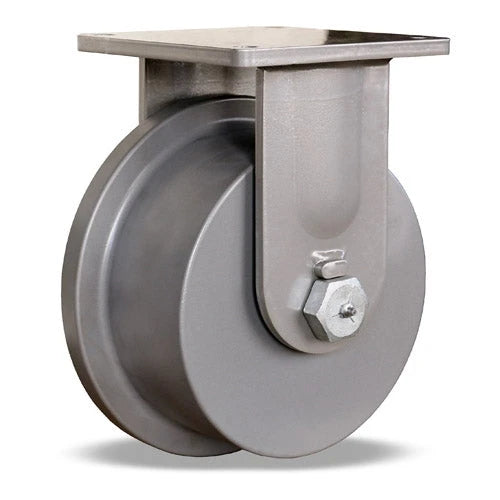R-MD-FT10SDT Hamilton Maxi-Duty Rigid Caster with 10x4 Steeltest Ductile Iron Single Flange Track Wheel & 1 1/4-inch Sealed CRS Tapered Roller Bearing Hamilton