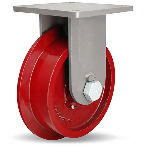 Hamilton Maxi-Duty Rigid Caster with 10-inch Single Flange Track Wheel & 1 1/4-inch Precision Tapered Roller Bearings - High Load Capacity for Industrial Use Hamilton