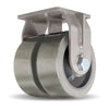 Hamilton Maxi-Duty Dual-Wheel Rigid Caster with 10" x 4" (1" Thick) DuraGlide Polyurethane (95A) on Forged Steel Center with 1 1/4" Precision Sealed Ball Bearings Hamilton