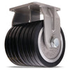 Hamilton Maxi-Duty Dual-Wheel Rigid Caster with 10" x 4" UltraGlide (70D) Quad-Wheel Black Tread on Aluminum Core with 1 1/4" Sealed Precision Ball Bearings Hamilton