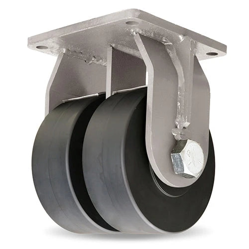 Hamilton Maxi-Duty Dual-Wheel Rigid Caster with 8" x 3" Nylast High Performance Cast Nylon Wheel with 1/2" Sealed Precision Ball Bearings Hamilton