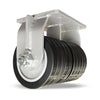 Hamilton Maxi-Duty Dual-Wheel Rigid Caster with 8" x 5" UltraGlide (70D) Five-Wheel Black Tread on Aluminum Core with 1 1/4" Sealed Precision Ball Bearings Hamilton