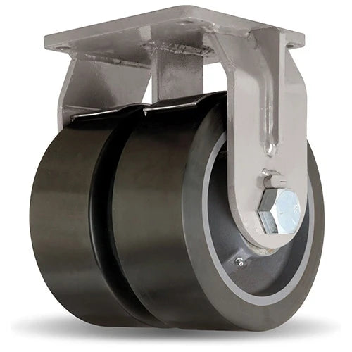 Hamilton Maxi-Duty 10x4 Dual Rigid Caster - 10,000 lbs Load Capacity with DuraGlide-AGV Polyurethane on Forged Steel & 1-1/4" Precision Ball Bearing Hamilton