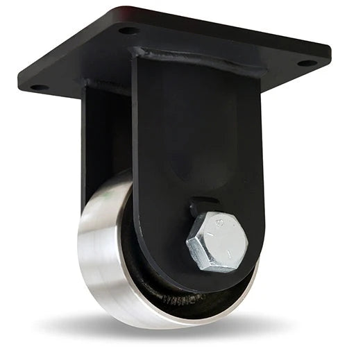 Hamilton 6" x 3" High Heat Rigid Caster | 750°F Rated | 7000 lbs. Load Capacity at 550°F | Forged Steel Wheel with 1 1/4" Stainless Steel Bearings Hamilton