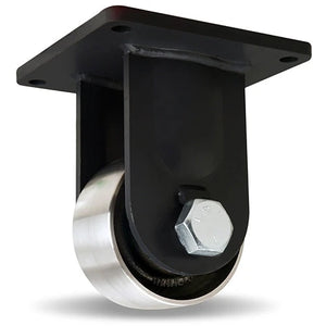 Hamilton 6" x 3" High Heat Rigid Caster | 750°F Rated | 7000 lbs. Load Capacity at 550°F | Forged Steel Wheel with 1 1/4" Stainless Steel Bearings Hamilton