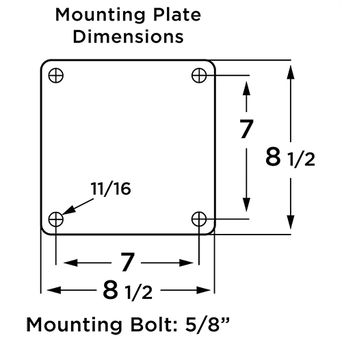 Hamilton 6" x 3" High Heat Rigid Caster | 750°F Rated | 7000 lbs. Load Capacity at 550°F | Forged Steel Wheel with 1 1/4" Stainless Steel Bearings Hamilton