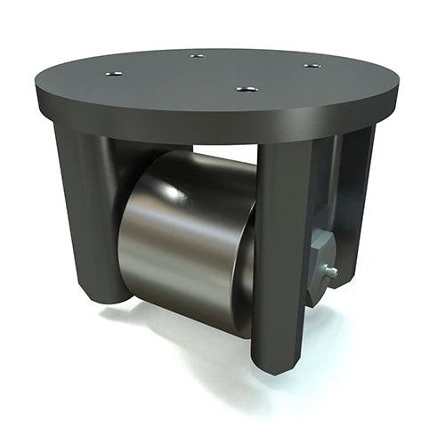 Hamilton Mini-Mite 10,000 lbs. Load Capacity Low Profile Rigid Caster - 4" x 3" Steel Roller with Dual Needle Thrust & Roller Bearings on 1" Axle Hamilton