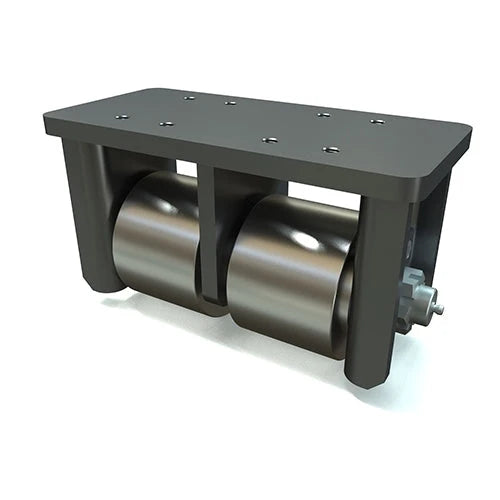 Hamilton Mini-Mite R-MM2-43FS Low Profile Dual Wheel Rigid Caster - 4" x 3" Steel Rollers with Needle Bearings on 1" Axle Hamilton