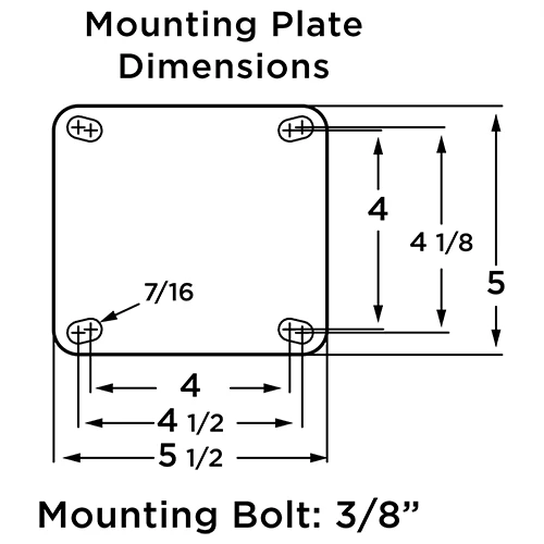 Hamilton R-MS-5NF Medium Service Rigid Caster - 5x2" Poly-Tech Polyurethane Wheel with Durable Roller Bearing Hamilton