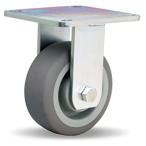 Hamilton R-MS-5TE Rigid Caster - 5x2 Inch Versa-Tech Gray Rubber Wheel, Polyolefin Core, Roller Bearing - Ideal for Medium-Duty Applications Hamilton