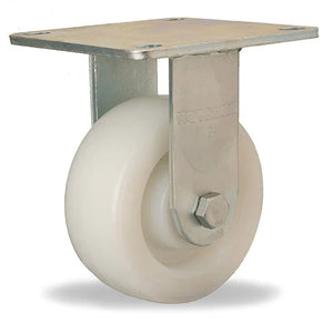 Hamilton R-MS-5WNB Medium Service Rigid Caster - 5x2 Inch White Nylon Wheel with 3/4" Straight Roller Bearing for Enhanced Mobility Hamilton