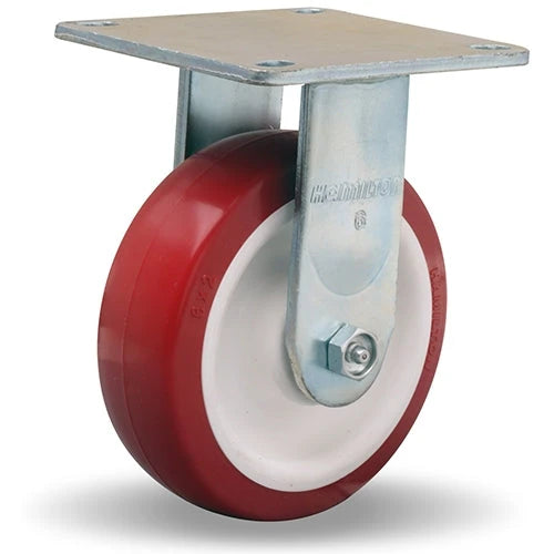 Hamilton R-MS-6NF Medium Service Rigid Caster - 6x2 Inch Poly-Tech Polyurethane Wheel with Roller Bearing Hamilton