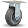 Hamilton R-MS-6TE Medium Service Rigid Caster - 6x2 Inch Versa-Tech Gray Rubber Wheel on Polyolefin Core with Roller Bearings Hamilton