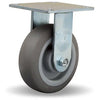 Hamilton R-MS-6TE Medium Service Rigid Caster - 6x2 Inch Versa-Tech Gray Rubber Wheel on Polyolefin Core with Roller Bearings