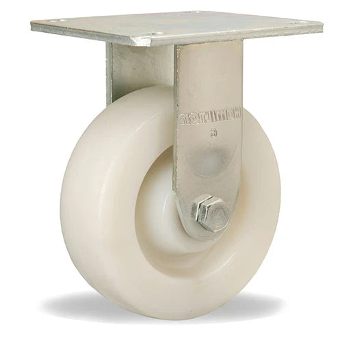 Hamilton R-MS-6WNB Medium Service Rigid Caster - 6x2 Inch White Nylon Wheel with Robust Roller Bearings Hamilton