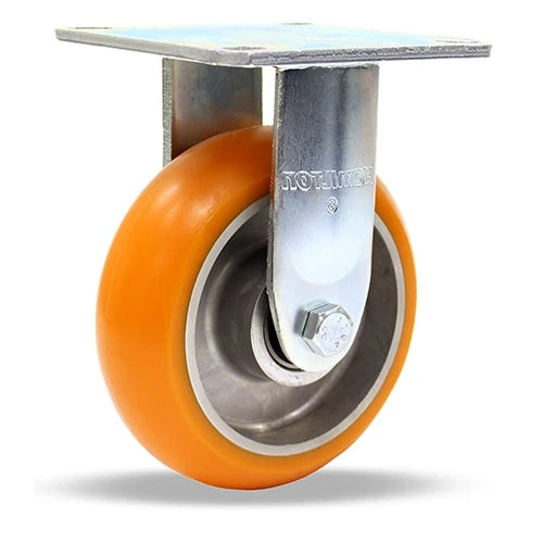 Hamilton R-MS-82EMB Rigid Caster - 8" Ergo-Tech Polyurethane Wheel, Medium Service - Precision Ball Bearings Hamilton