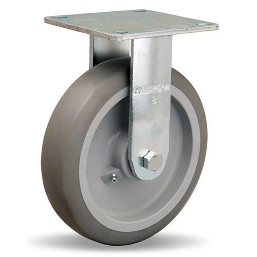 Hamilton R-MS-8TE Medium Service Rigid Caster - 8x2 Inch Versa-Tech Rubber Wheel on Polyolefin, with Roller Bearing Hamilton