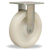 Hamilton R-MS-8WNB Medium Service Rigid Caster - 8x2" White Nylon Wheel, 3/4" Roller Bearing for Enhanced Mobility Hamilton