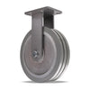 Hamilton Super Endurance™ Rigid Caster with 12" x 3" UltraGlide™ (95A) Triple Wheel Grey Tread on Aluminum Core with 3/4" Sealed Precision Ball Bearings CasterHQ