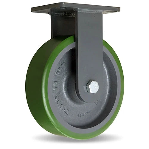 Hamilton Super Endurance™ Rigid Caster with 10" x 3" Duralast® Polyurethane (95A) on Cast Iron Wheel with 3/4" Sealed Precision Ball Bearings Hamilton