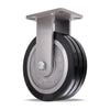 Hamilton Super Endurance™ Rigid Caster with 10" x 3" UltraGlide™ (70D) Triple Wheel Black Tread on Aluminum Core with 3/4" Sealed Precision Ball Bearings Hamilton
