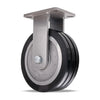 Hamilton Super Endurance™ Rigid Caster with 10" x 3" UltraGlide™ (70D) Triple Wheel Black Tread on Aluminum Core with 3/4" Sealed Precision Ball Bearings CasterHQ