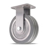 Hamilton Super Endurance™ Rigid Caster with 10" x 3" UltraGlide™ (95A) Triple Wheel Grey Tread on Aluminum Core with 3/4" Sealed Precision Ball Bearings Hamilton