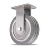 Hamilton Super Endurance™ Rigid Caster with 10" x 3" UltraGlide™ (95A) Triple Wheel Grey Tread on Aluminum Core with 3/4" Sealed Precision Ball Bearings CasterHQ