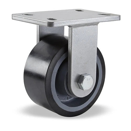 Hamilton Super Endurance™ Rigid Caster with 6" x 3" Duralast XC® Polyurethane (70D) on Cast Iron Wheel with 3/4" Sealed Precision Ball Bearings Hamilton