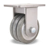 Hamilton Super Endurance™ Rigid Caster with 6" x 3" UltraGlide™ (95A) Triple Wheel Grey Tread on Aluminum Core with 3/4" Sealed Precision Ball Bearings Hamilton
