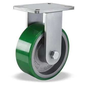 Hamilton Super Endurance™ Rigid Caster with 8" x 3" Duralast® Polyurethane (95A) on Cast Iron Wheel with 3/4" Sealed Precision Ball Bearings CasterHQ