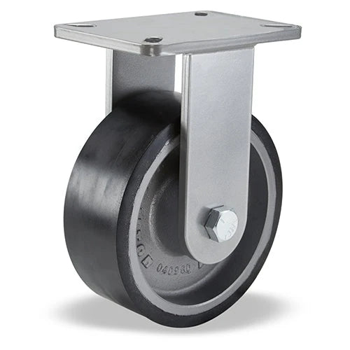 Hamilton Super Endurance™ Rigid Caster with 8" x 3" Duralast XC® Polyurethane (70D) on Cast Iron Wheel with 3/4" Sealed Precision Ball Bearings Hamilton