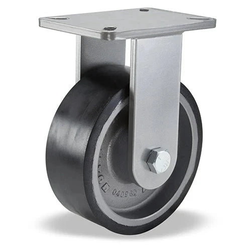 Hamilton Super Endurance™ Rigid Caster with 8" x 3" Duralast XC® Polyurethane (70D) on Cast Iron Wheel with 3/4" Sealed Precision Ball Bearings CasterHQ