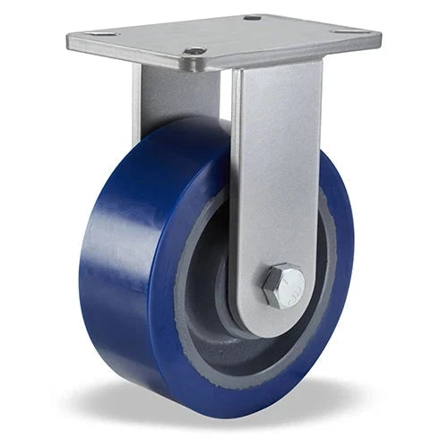 Hamilton Super Endurance™ Rigid Caster with 8" x 3" Superlast® Polyurethane (95A) on Forged Steel Wheel with 1" Straight Roller Bearing CasterHQ
