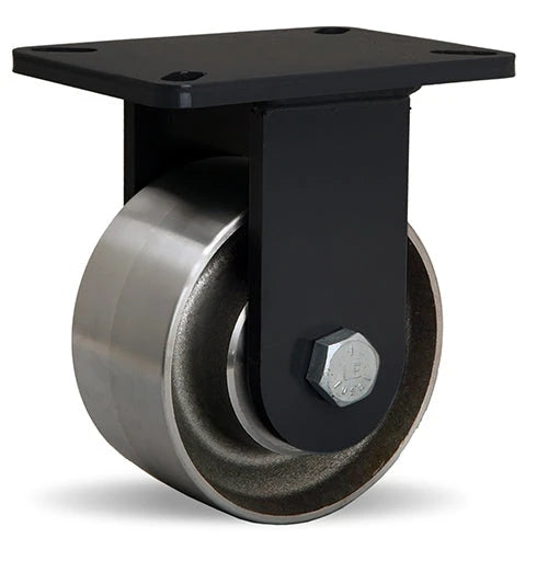 Hamilton 6"x3" High Heat Rigid Caster - 550°F 4800lbs & 750°F 2400lbs Load Capacity - Forged Steel Wheel with 3/4" Stainless Steel Shielded Precision Ball Bearings Hamilton