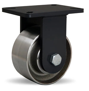 Hamilton 6"x3" High Heat Rigid Caster - 550°F 4800lbs & 750°F 2400lbs Load Capacity - Forged Steel Wheel with 3/4" Stainless Steel Shielded Precision Ball Bearings Hamilton