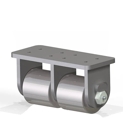 Hamilton Son of Mini-Mite 6000 lbs Load Capacity Rigid Caster - Low Profile Dual Wheel, 3 1/8" x 3" Steel Roller with Needle Bearings, 3/4" Axle - R-SOMM2-313FS Hamilton
