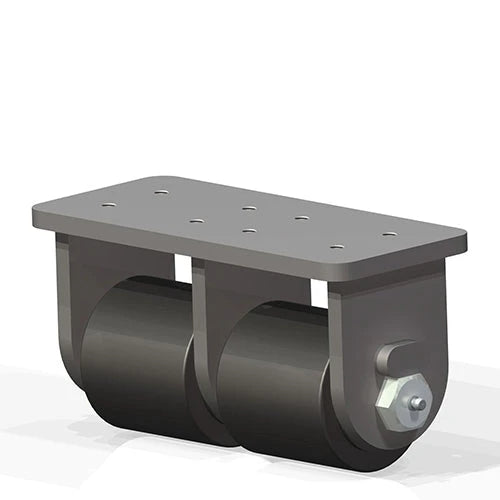 Hamilton Dual Wheel Rigid Caster 3500 lbs. Load Capacity - Son of Mini-Mite Low Profile with 3 1/8" x 3" Nylon Roller, (2) Needle Thrust Bearings & (2) Needle Roller Bearings - 3/4" Axle - R-SOMM2-313NY Hamilton
