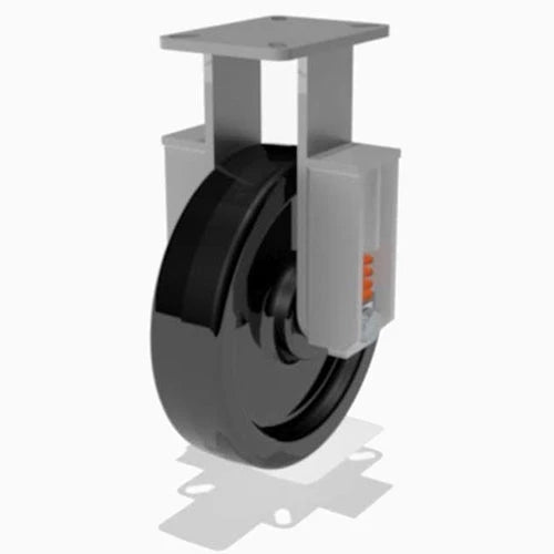 Hamilton R-SPCH-12PH-1 Spring Loaded Champion Rigid Caster - 12" x 3" Plastex Phenolic Wheel with 1" Straight Roller Bearing - Heavy-Duty & Durable for Industrial Use Hamilton