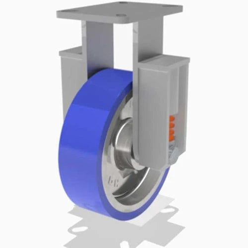 Hamilton 10" Ergo-Glide Polyurethane Rigid Caster - 3/4" Sealed Ball Bearings - Heavy-Duty Cast Iron Wheel Hamilton