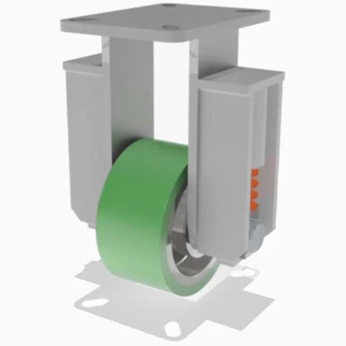 Hamilton 6" x 3" Spring Loaded Champion Rigid Caster - Duralast Polyurethane on Cast Iron with 3/4" Precision Ball Bearing Hamilton