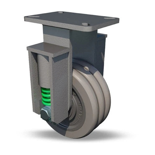 R-SPCH-63SWC95-2 Hamilton 6"x3" Rigid Caster - UltraGlide 24-7 Polyurethane Wheel on Cast Iron - 3/4" Sealed Precision Bearings Hamilton