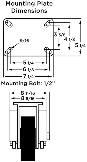 Hamilton R-SPCH-6PH-2 6"x2.5" Plastex Phenolic Wheel Rigid Caster with 1" Roller Bearing - Heavy-Duty Spring Loaded Hamilton