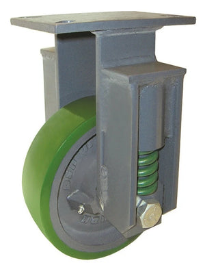 Hamilton R-SPCH-83DB-1 Rigid Caster – 8"x3" Duralast Polyurethane on Cast Iron Wheel – 3/4" Precision Ball Bearings – Industrial-Strength & Spring Loaded Hamilton