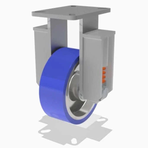 Hamilton Spring Loaded Champion Rigid Caster R-SPCH-83SPB-2 - 8" Ergo-Glide Polyurethane Wheel on Cast Iron with 3/4" Sealed Precision Ball Bearings Hamilton