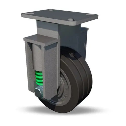 Hamilton Spring Loaded Champion Rigid Caster: 8" x 3" UltraGlide XC Polyurethane Wheel with 3/4" Sealed Precision Bearings -  | CasterHQ